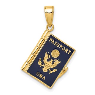 Gold Polished Passport Pendant