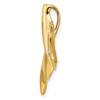 14K Yellow Gold Diamond Whale Tail Chain Slide view 2