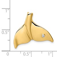 14K Yellow Gold Diamond Whale Tail Chain Slide view 4