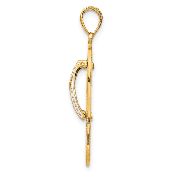 Gold Polished Flip-flop Pendant