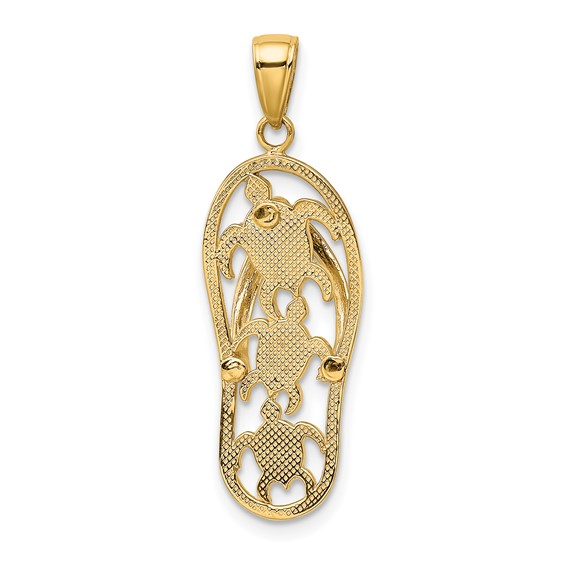 Gold Polished Flip-flop Pendant