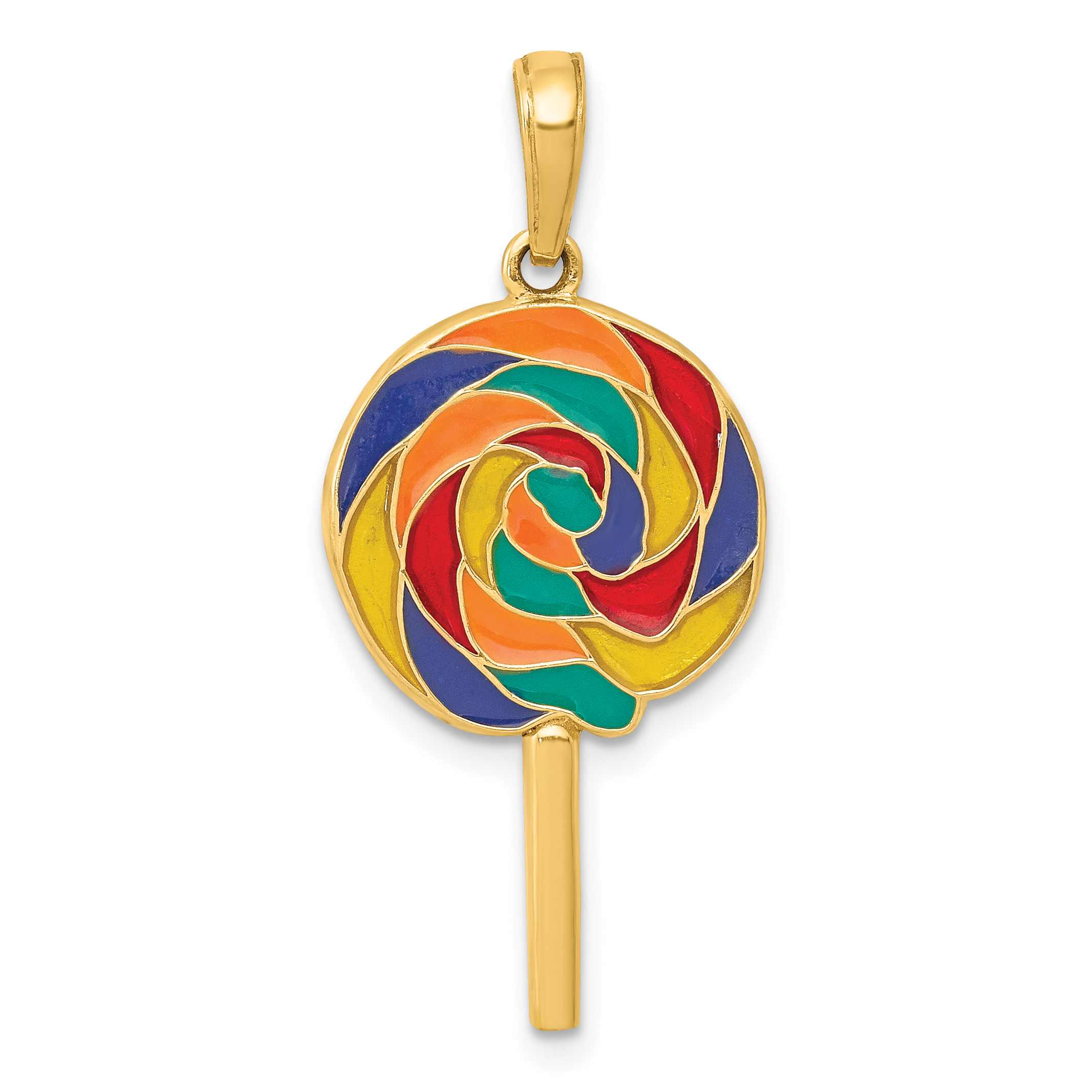 14k 3D Enameled Lollipop Pendant (YC879)