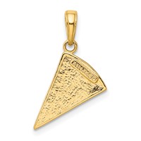 14K Yellow Gold Multi-color Enameled Pizza Slice Pendant view 3