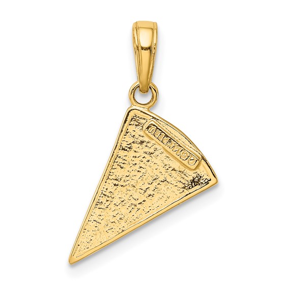 14k Multi-color Enameled Pizza Slice Pendant