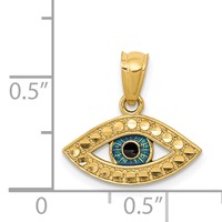 14K Yellow Gold Enameled Eye Pendant view 4