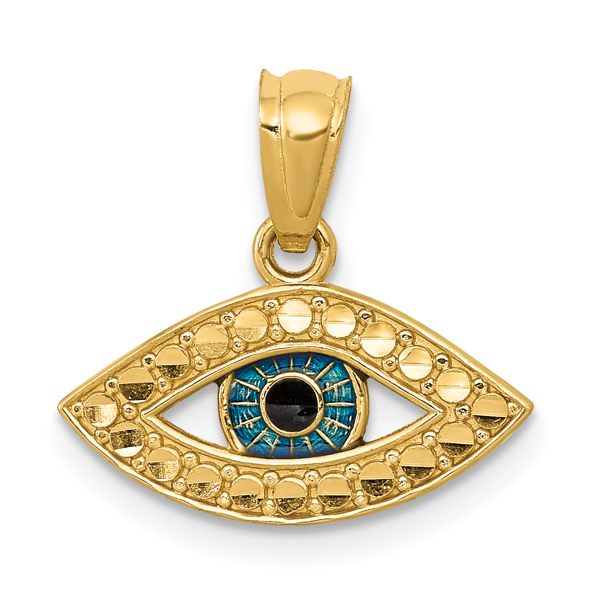 14K Enameled Eye Pendant (YC898)