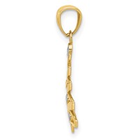 14K and White Rhodium Christmas Tree Pendant view 2