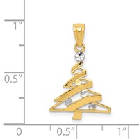 14K and White Rhodium Christmas Tree Pendant view 4