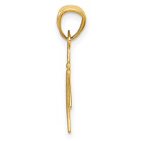 14K Yellow Gold Satin Diamond-cut Dragonfly Pendant view 2