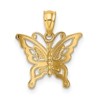 14K Diamond-cut Butterfly Pendant view 3