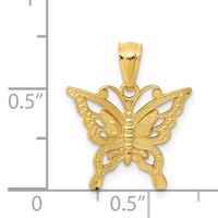 14K Diamond-cut Butterfly Pendant view 4