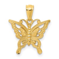 14K Diamond-cut Butterfly Pendant view 1