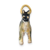 14K Yellow Gold 3D Enameled Medium German Shepherd Charm view 2