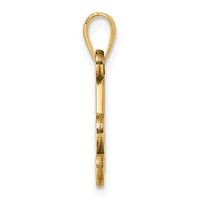 14K Yellow Gold Script Letter a Initial Pendant view 2