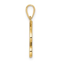 14K Yellow Gold Script Letter B Initial Pendant view 2
