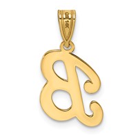 14K Yellow Gold Script Letter B Initial Pendant view 3