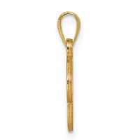 14K Yellow Gold Script Letter C Initial Pendant view 2