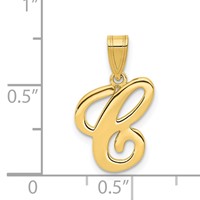 14K Yellow Gold Script Letter C Initial Pendant view 4