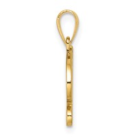 14K Yellow Gold Script Letter D Initial Pendant view 2