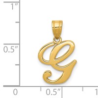 14KY Script Letter G Initial Pendant view 4