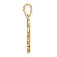 14K Yellow Gold Script Letter H Initial Pendant view 2