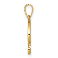 14K Yellow Gold Script Letter I Initial Pendant view 2