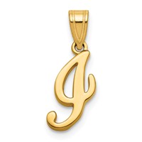 14K Yellow Gold Script Letter I Initial Pendant view 1