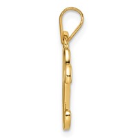 14K Yellow Gold Script Letter K Initial Pendant view 2