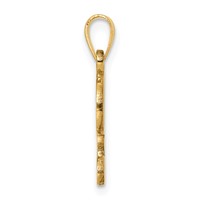 14K Yellow Gold Script Letter L Initial Pendant view 2