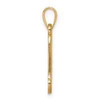 14KY Script Letter M Initial Pendant view 2