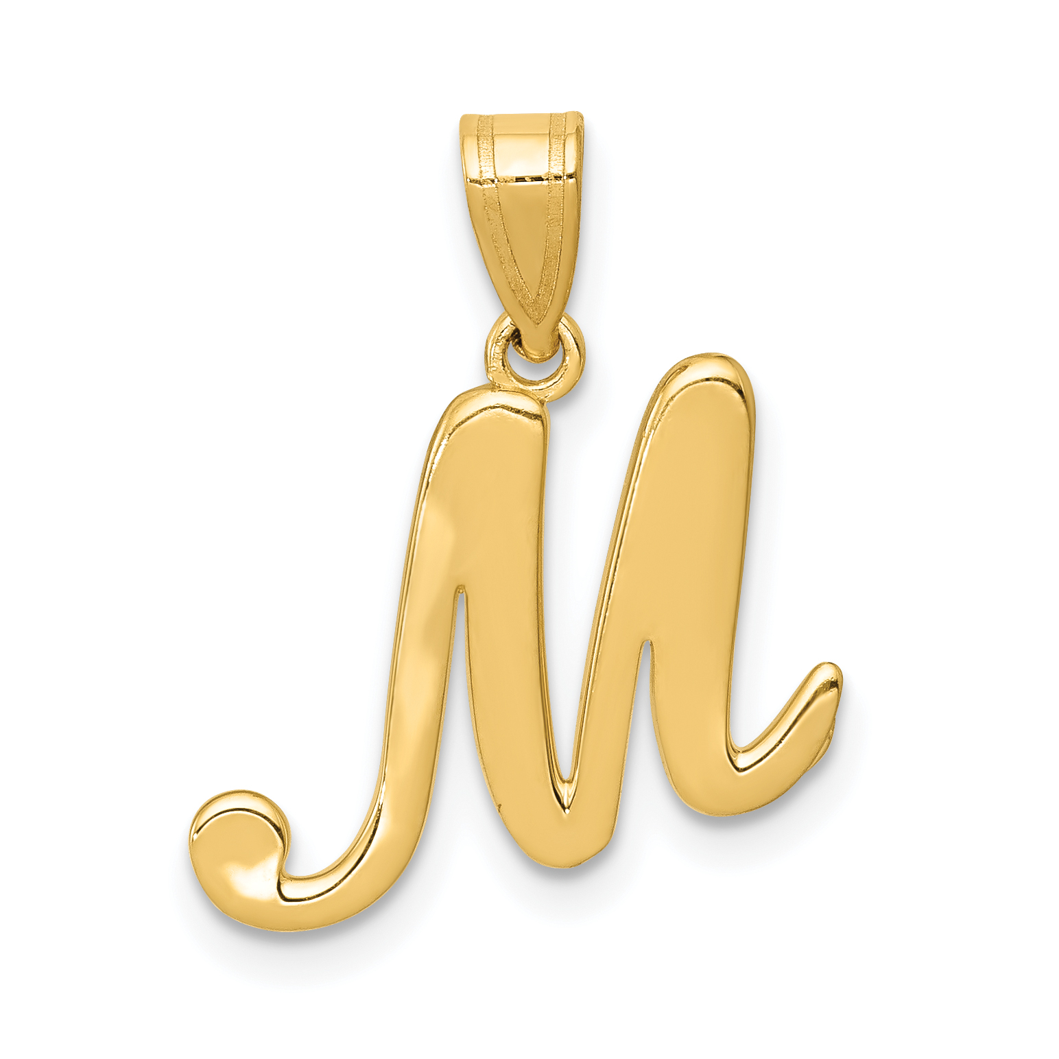 14KY Script Letter M Initial Pendant (YC993M)