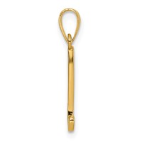 14K Yellow Gold Script Letter N Initial Pendant view 2