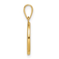 14K Yellow Gold Script Letter O Initial Pendant view 2