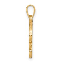 14KY Script Letter P Initial Pendant view 2