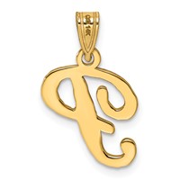 14KY Script Letter P Initial Pendant view 3