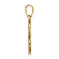 14K Yellow Gold Script Letter S Initial Pendant view 2