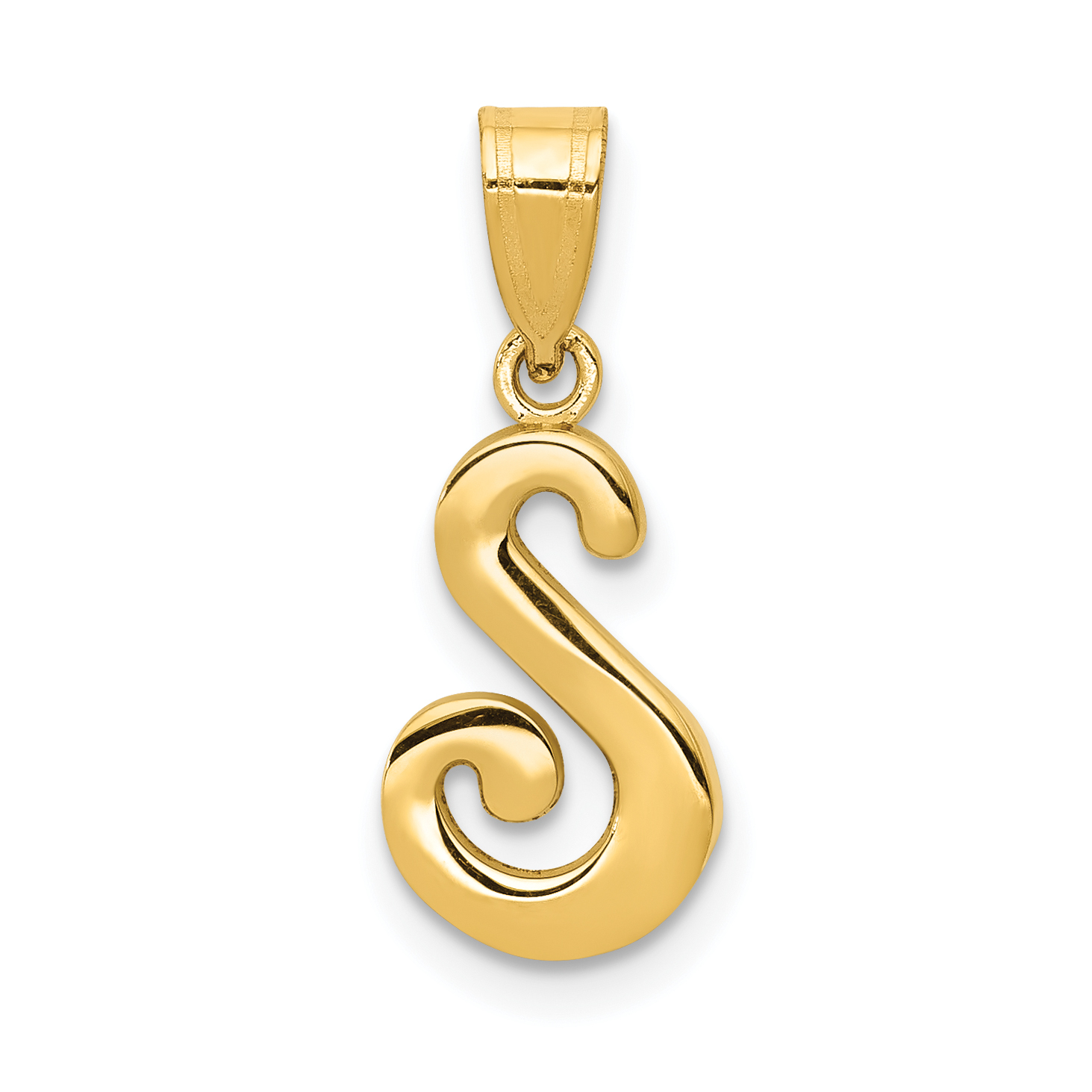 14KY Script Letter S Initial Pendant (YC993S)
