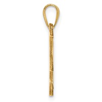 14K Yellow Gold Script Letter T Initial Pendant view 2