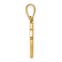 14K Yellow Gold Script Letter V Initial Pendant view 2