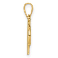 14K Yellow Gold Script Letter W Initial Pendant view 2