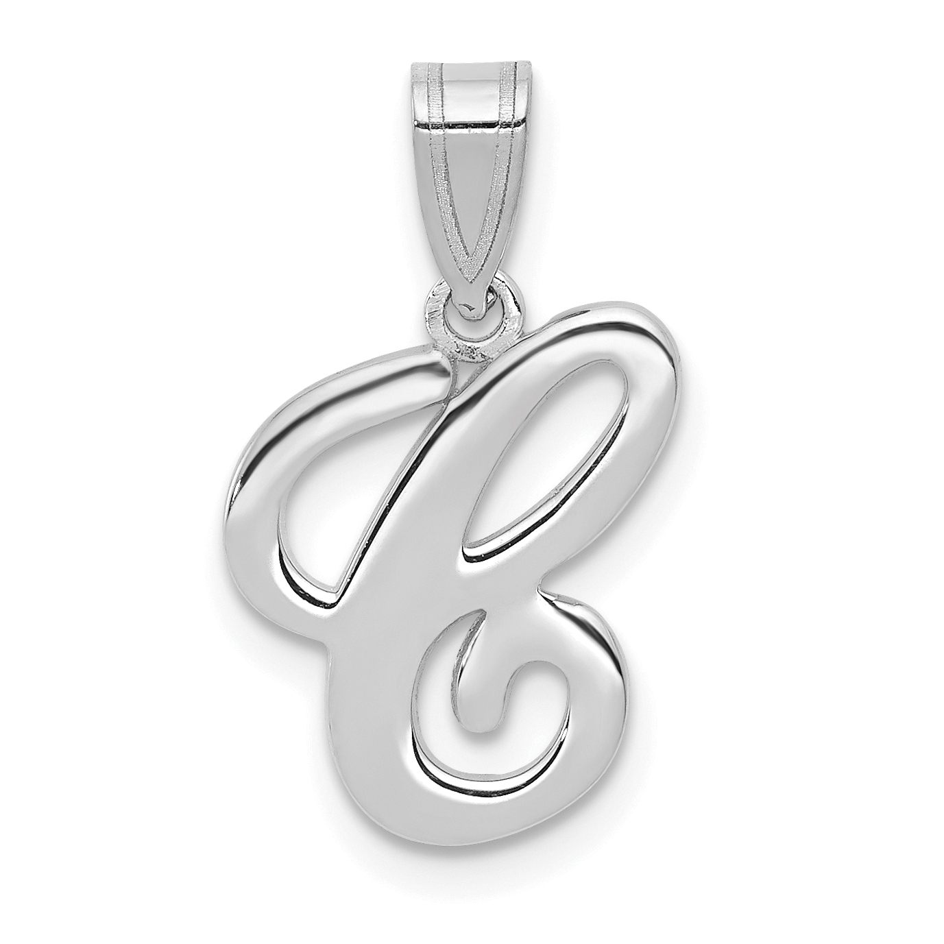14KW White Gold Script Letter C Initial  Pendant (YC993WC)