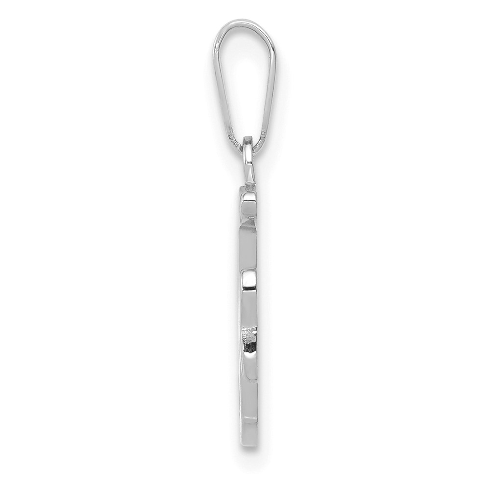 14KW White Gold Script Letter F Initial Pendant (YC993WF)
