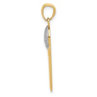 14K and White Rhodium Microphone Pendant view 2
