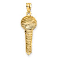 14K and White Rhodium Microphone Pendant view 3