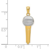 14K and White Rhodium Microphone Pendant view 4