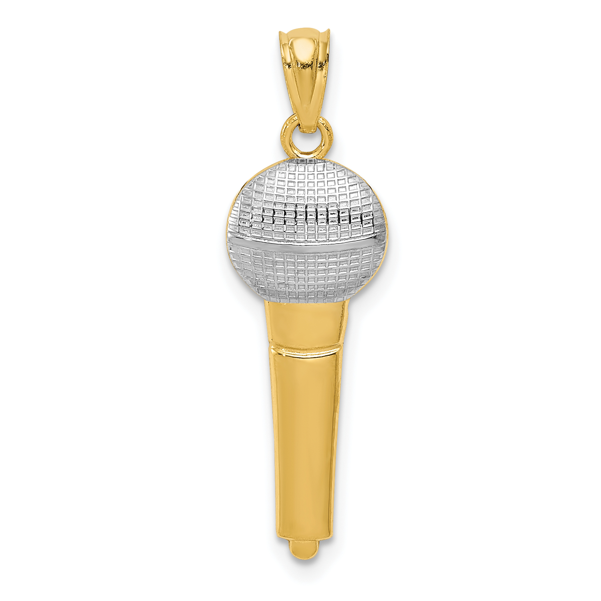 14k and Rhodium Microphone Pendant (YC999)