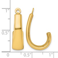 14K Yellow Gold Polished J-Hoop Earring Jackets view 3