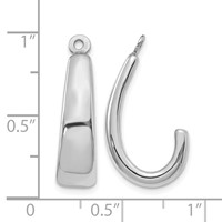 14K White Gold Polished J-Hoop Earring Jackets view 3