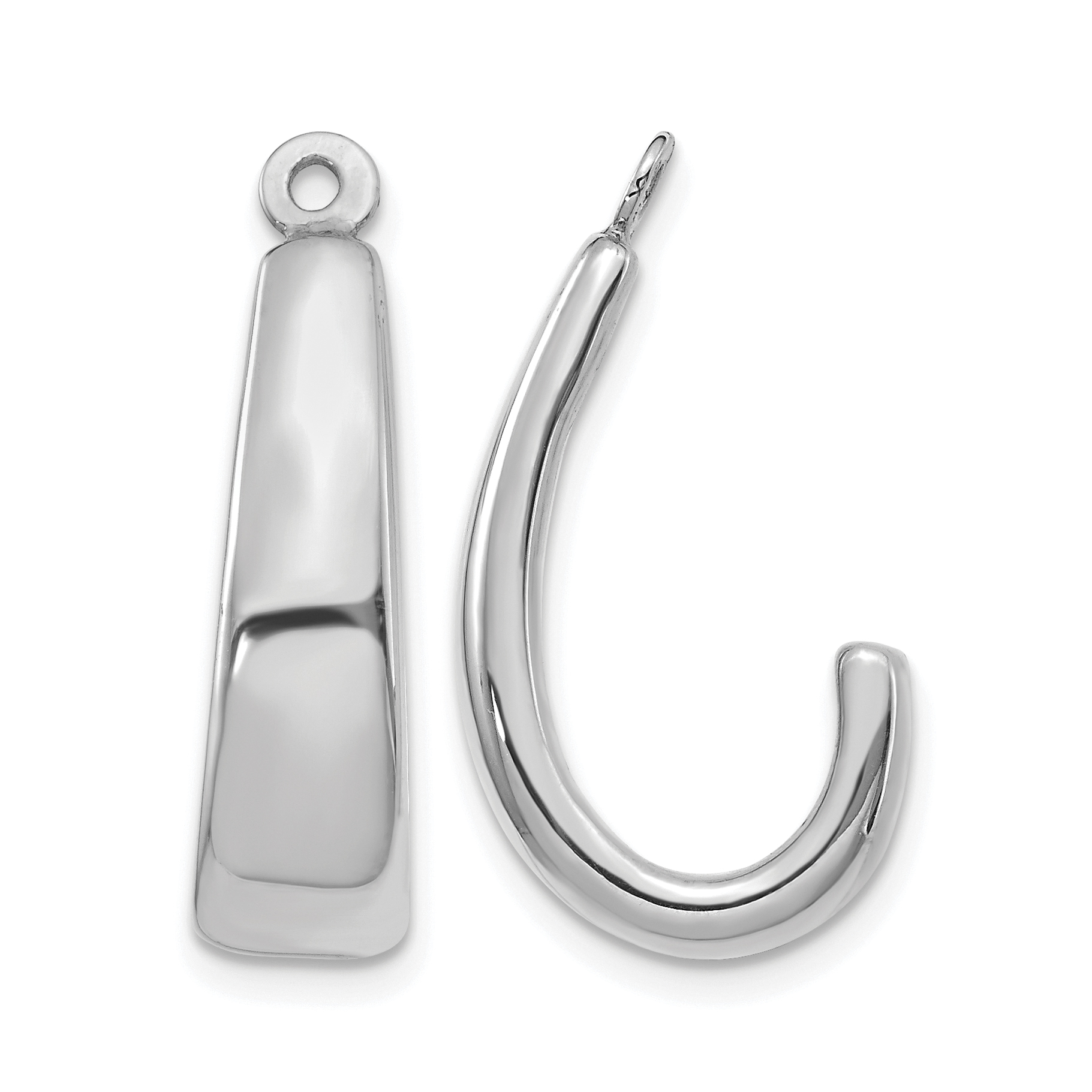 14k White Gold J Hoop Earring Jackets (YE1102)