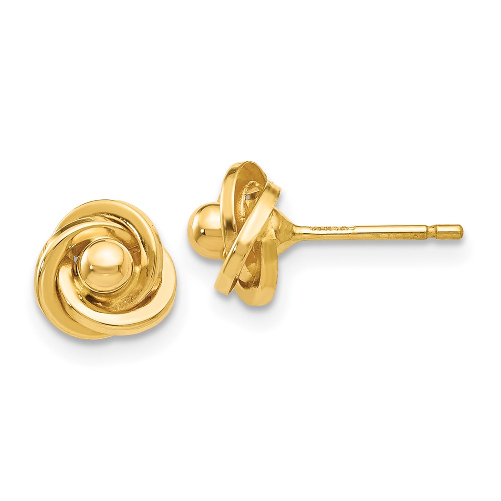 yellow gold love knot earrings